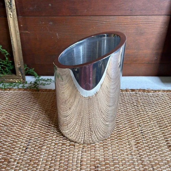 Vintage 2002 Nambe Tilt Wine Chiller 6243 Silver Alloy 7" x 4.5" - Picture 3 of 10